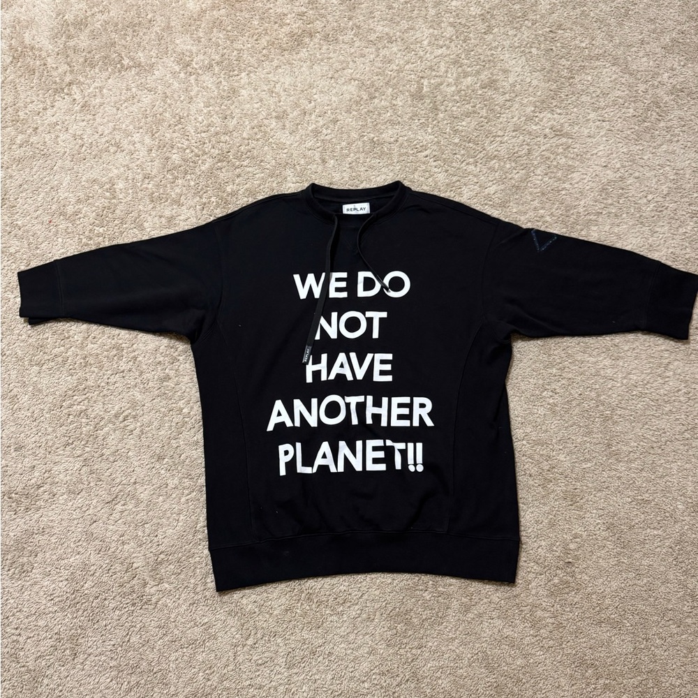Replay Black Sweatshirt with White Label